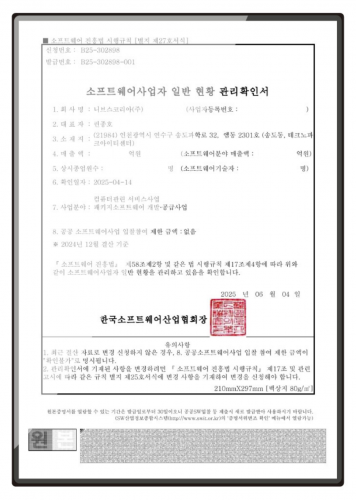 Software Business Operator Registration Certificate