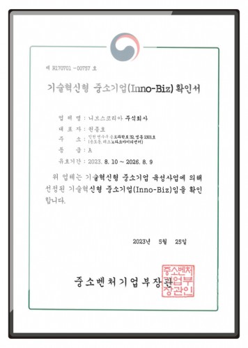 INNOBIZ Certificate